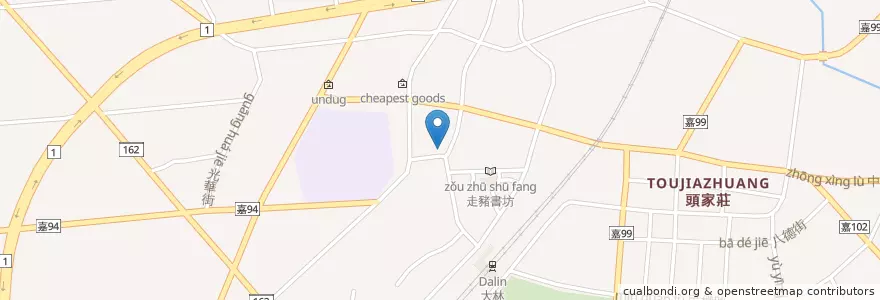 Mapa de ubicacion de 安霞宮 en 타이완, 타이완성, 자이 현, 다린 진.