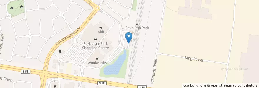 Mapa de ubicacion de Roxburgh Park Station en أستراليا, ولاية فيكتوريا, City Of Hume.