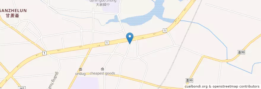 Mapa de ubicacion de 中山路郵局 en 臺灣, 臺灣省, 嘉義縣, 大林鎮.