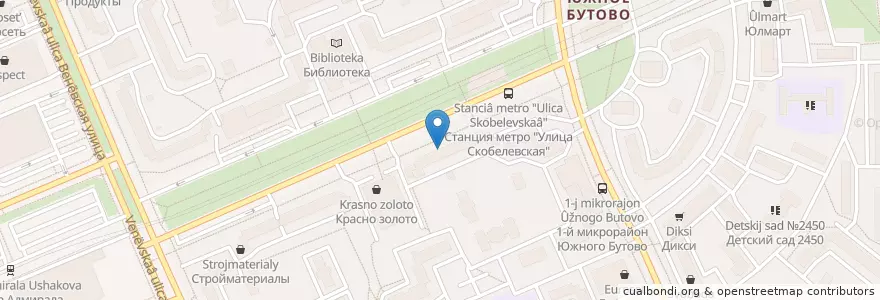 Mapa de ubicacion de Сбербанк en Russia, Distretto Federale Centrale, Москва, Юго-Западный Административный Округ, Južnoe Butovo.