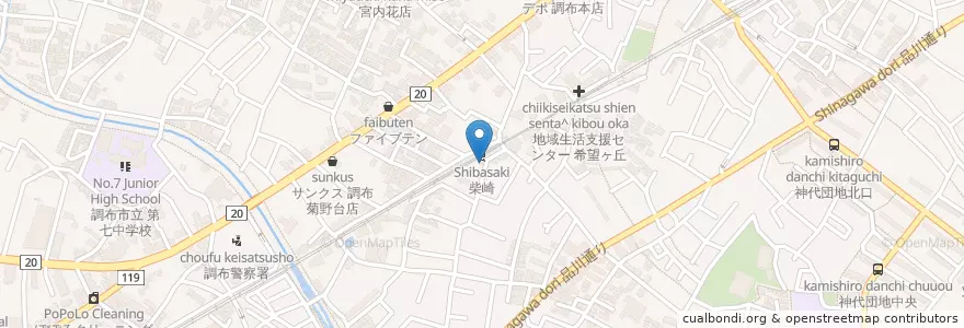 Mapa de ubicacion de みのりや en Japon, Tokyo, 調布市.