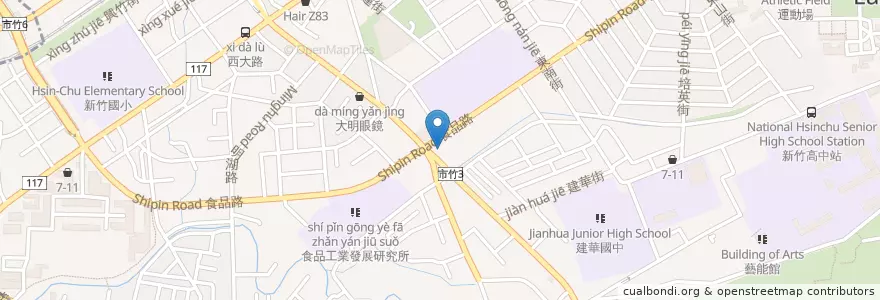 Mapa de ubicacion de 陶板屋 en Taiwan, Taiwan Province, Hsinchu, East District.