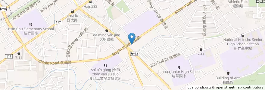 Mapa de ubicacion de 聚 北海道昆布鍋 en 台湾, 台湾省, 新竹市, 東区.