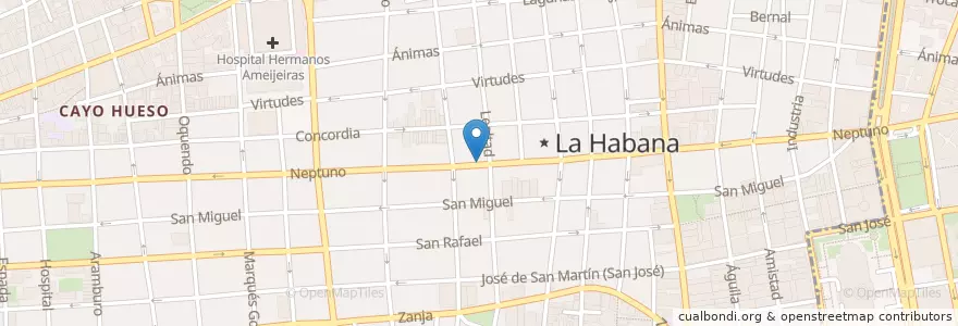 Mapa de ubicacion de Salsa con Clase - Escuela de baile en Cuba, La Habana, Centro Habana.