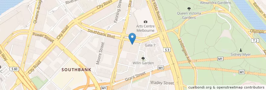 Mapa de ubicacion de Script. Bar & Bistro en 오스트레일리아, Victoria, City Of Melbourne.