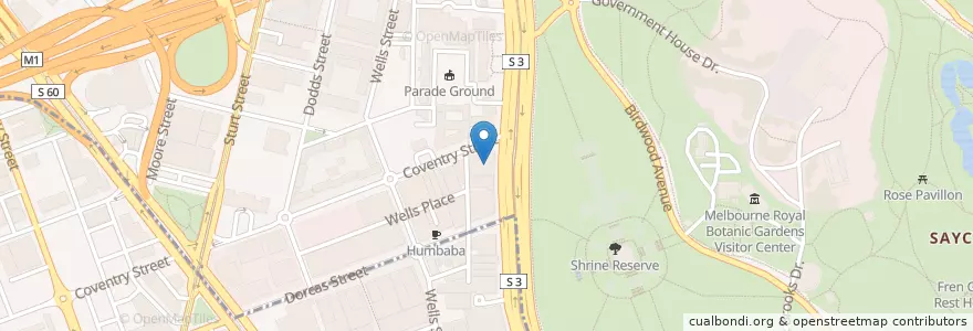 Mapa de ubicacion de Gateway Deli Bistro en Australia, Victoria, City Of Melbourne.