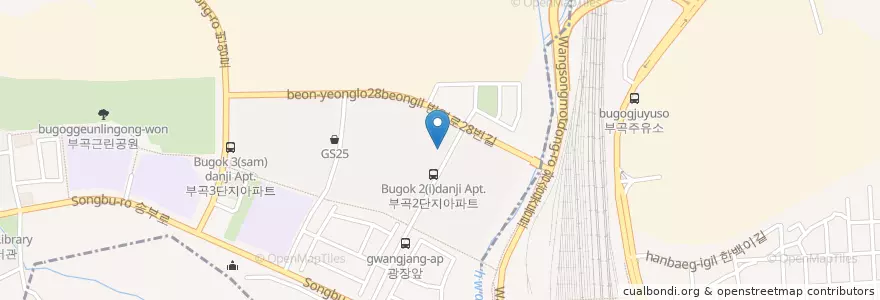 Mapa de ubicacion de NEW하버드학원3교육관부곡점 en 대한민국, 경기도, 의왕시, 부곡동, 군포2동.