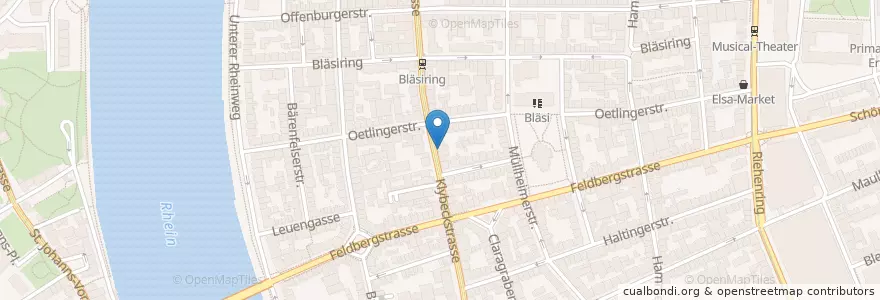 Mapa de ubicacion de Fujin Sushi bar en スイス, Basel-Stadt, Basel.