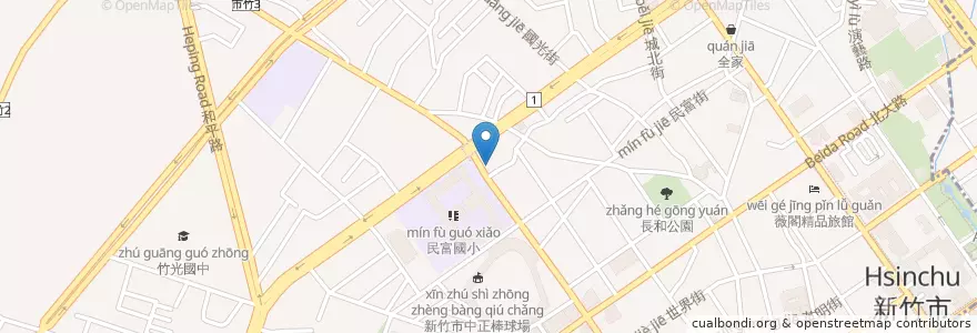 Mapa de ubicacion de 竹樂食堂 en 台湾, 台湾省, 新竹市, 北区.
