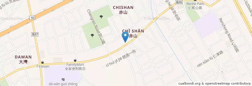 Mapa de ubicacion de 百里香牛肉麵 en 台湾, 高雄市, 仁武区.