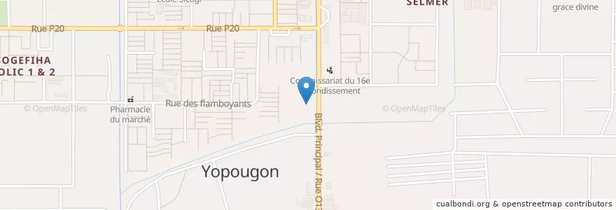 Mapa de ubicacion de Institut Nelson Mandela Yop en Кот-Д’Ивуар, Абиджан, Yopougon.
