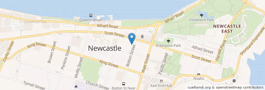 Mapa de ubicacion de Cirque en Avustralya, New South Wales, Newcastle-Maitland.