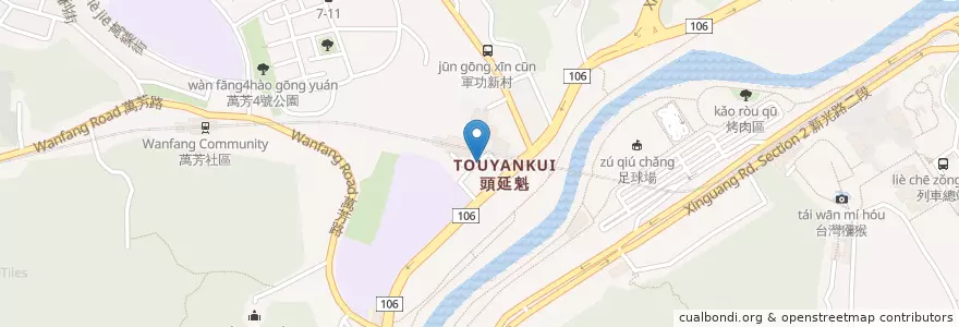 Mapa de ubicacion de 王大豐麵線 en Taiwán, Nuevo Taipéi, Taipéi, 文山區.