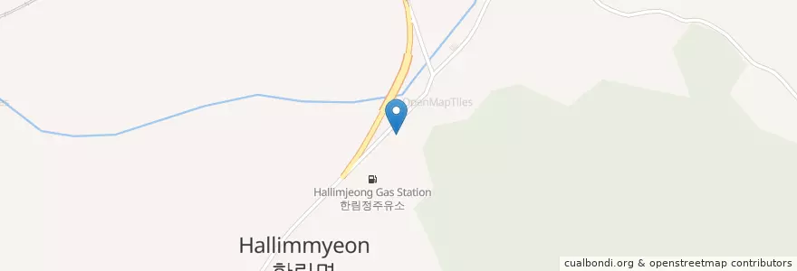 Mapa de ubicacion de 한림면 en كوريا الجنوبية, 경상남도, 김해시, 한림면.