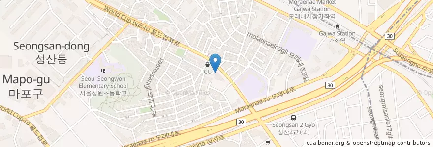 Mapa de ubicacion de 서울뿌리깊은치과의원 en South Korea, Seoul, Mapo-Gu, Seongsan 2(I)-Dong.