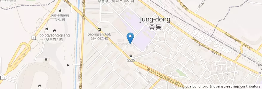 Mapa de ubicacion de 늘봄서울치과 en 대한민국, 서울, 마포구.