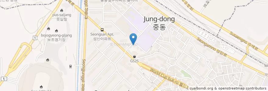 Mapa de ubicacion de 성산연세약국 en کره جنوبی, سئول, 마포구.