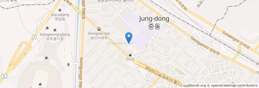 Mapa de ubicacion de 리스타트수학 en Республика Корея, Сеул, 마포구.
