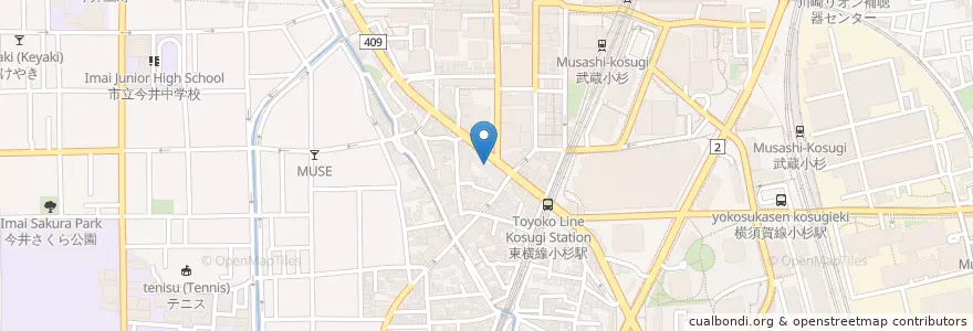 Mapa de ubicacion de ジョナサン en 日本, 神奈川縣, 川崎市, 中原区.