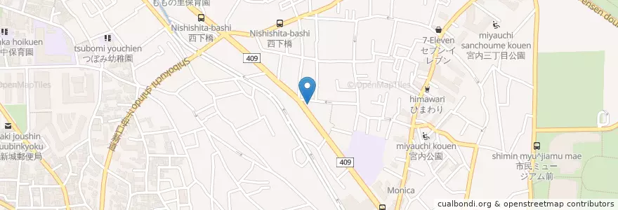 Mapa de ubicacion de 宮内郵便局 en Japão, 神奈川県, 川崎市, 中原区.