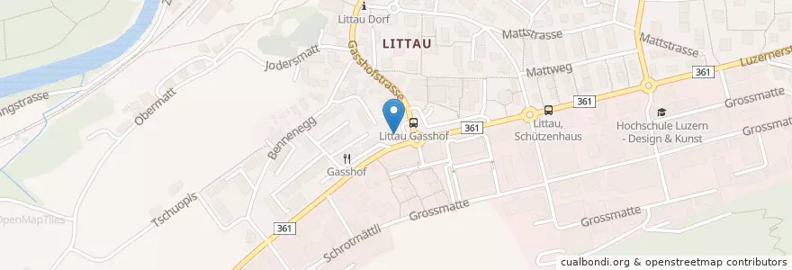 Mapa de ubicacion de Kebab und Pizza House Littau en Switzerland, Luzern, Lucerne.