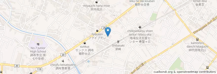 Mapa de ubicacion de 杉田医院 en اليابان, 東京都, 調布市.