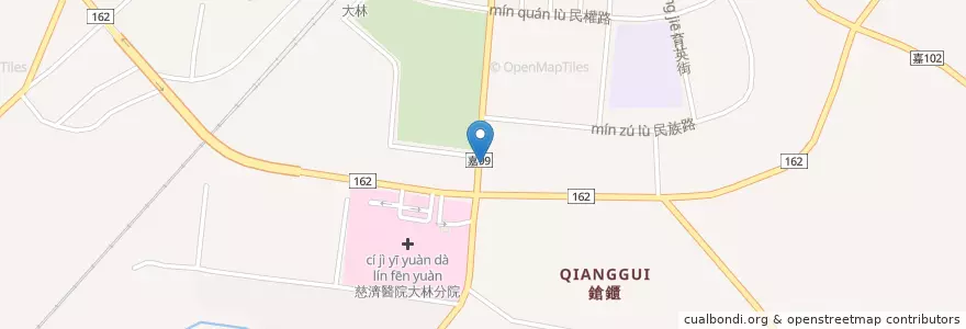 Mapa de ubicacion de 八方雲集 en 타이완, 타이완성, 자이 현, 다린 진.