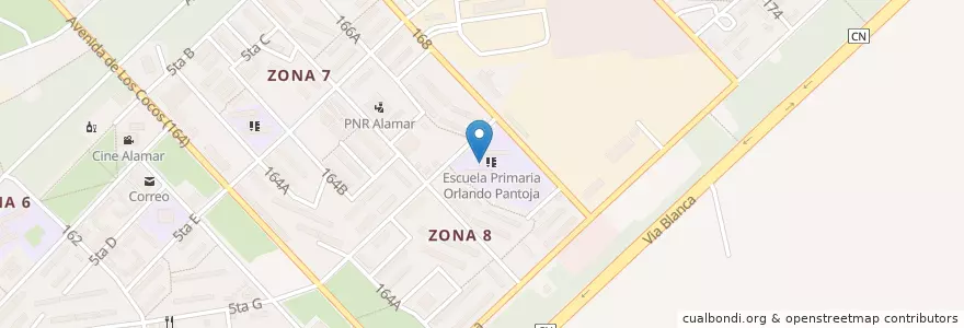 Mapa de ubicacion de Escuela Primaria Orlando Pantoja. en Cuba, Havana, Habana Del Este, Zona 8.