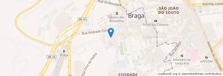 Mapa de ubicacion de Casa das Hortas en پرتغال, Norte, Braga, Cávado, Braga, Maximinos, Sé E Cividade.