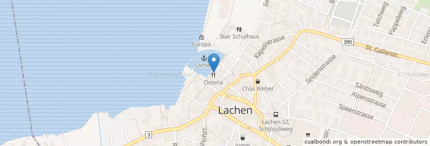 Mapa de ubicacion de lago lounge en Suisse, Schwyz, March, Lachen.