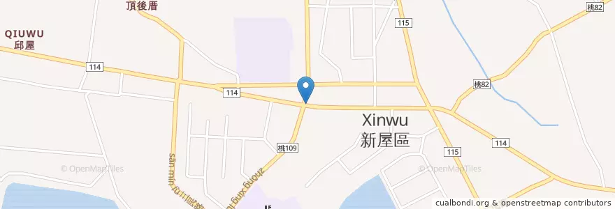 Mapa de ubicacion de 信宏鵝肉 en تایوان, 桃園市, 新屋區.