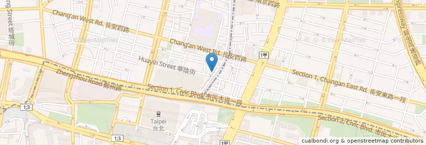 Mapa de ubicacion de 日和食堂Biyori en 臺灣, 新北市, 臺北市, 中山區.