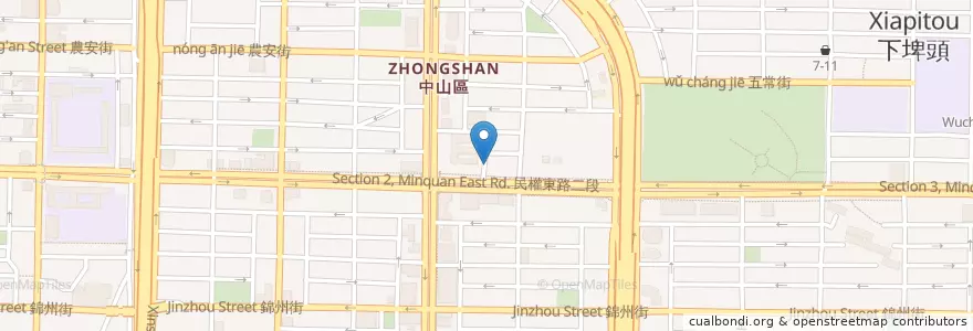 Mapa de ubicacion de 老圓環豬肝麵 en تایوان, 新北市, تایپه, 中山區.