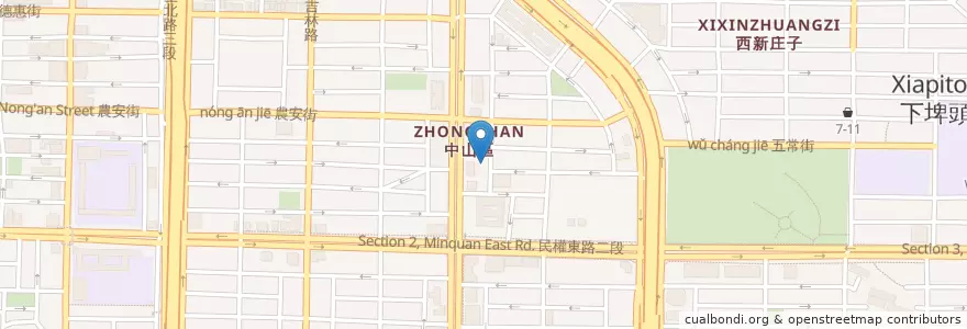 Mapa de ubicacion de 福慧根湯中山店 en Taiwan, Nuova Taipei, Taipei, Distretto Di Zhongshan.