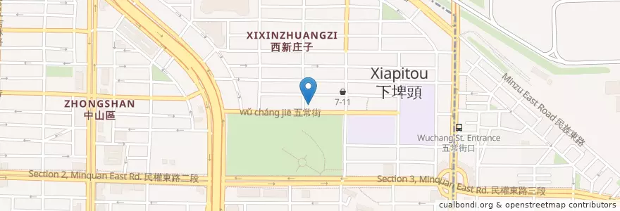 Mapa de ubicacion de 幸運草早餐坊 en تایوان, 新北市, تایپه, 中山區.