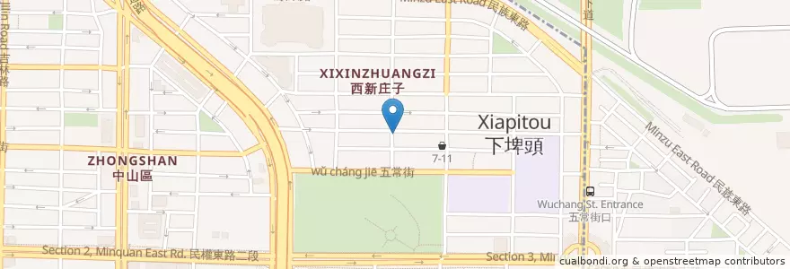 Mapa de ubicacion de 合村晨餐店 en Taiwan, Nuova Taipei, Taipei, Distretto Di Zhongshan.