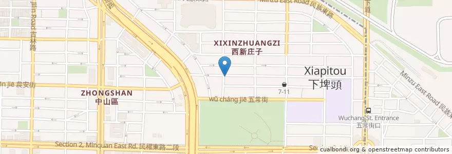 Mapa de ubicacion de 二姐米粉湯 en Tayvan, 新北市, Taipei, 中山區.