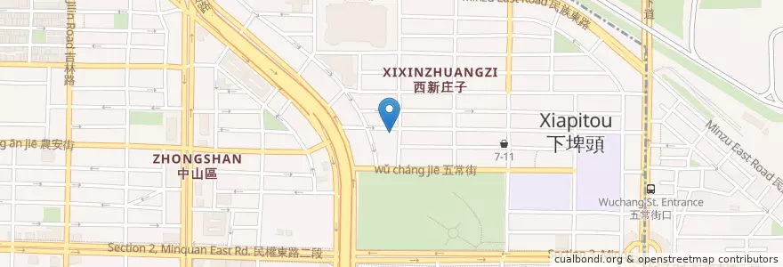 Mapa de ubicacion de 素食清粥小菜 en Taïwan, Nouveau Taipei, Taipei, District De Zhongshan.