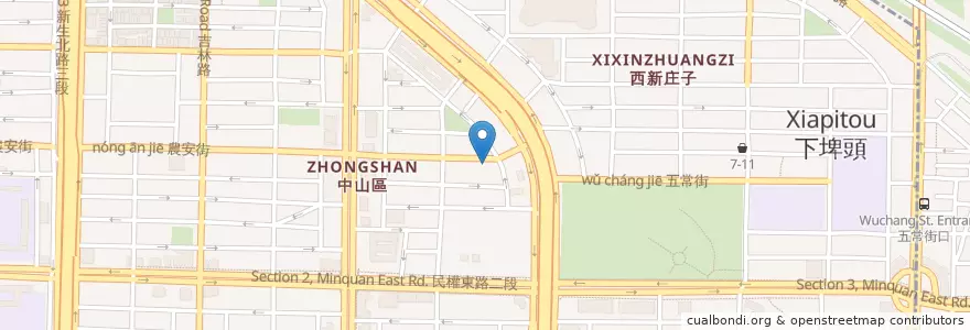 Mapa de ubicacion de 無麩質會館 en Taiwan, 新北市, Taipé, 中山區.
