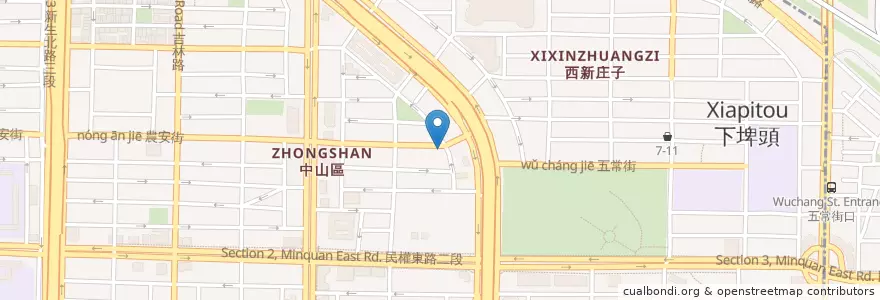 Mapa de ubicacion de 大呼過癮臭臭鍋 en Taiwan, 新北市, Taipé, 中山區.