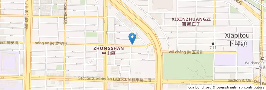 Mapa de ubicacion de 蒜翻天農安店 en 台湾, 新北市, 台北市, 中山区.