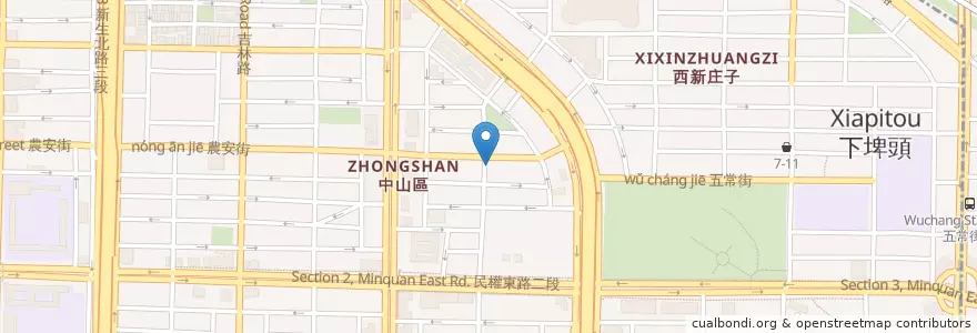 Mapa de ubicacion de 鐵板便當炒飯炒麵 en Tayvan, 新北市, Taipei, 中山區.