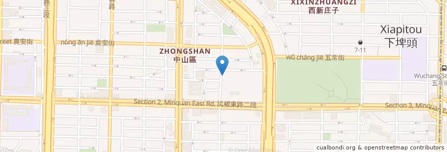 Mapa de ubicacion de 美華素食 en 臺灣, 新北市, 臺北市, 中山區.