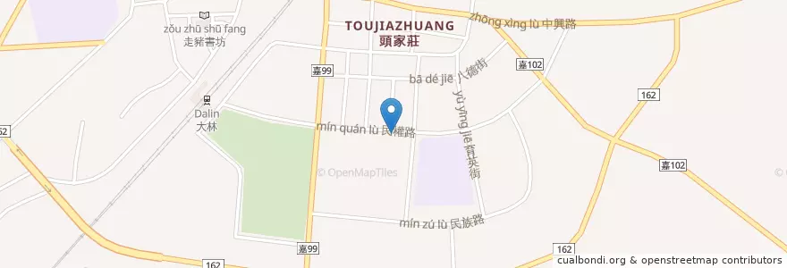 Mapa de ubicacion de 萬佳鄉早餐 en Taiwan, 臺灣省, 嘉義縣, 大林鎮.