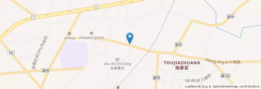Mapa de ubicacion de 東方美早餐 en 타이완, 타이완성, 자이 현, 다린 진.