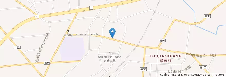 Mapa de ubicacion de 遠香滷肉飯 en تايوان, مقاطعة تايوان, مقاطعة شياي, 大林鎮.