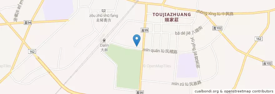 Mapa de ubicacion de 平林里辦公室 en 타이완, 타이완성, 자이 현, 다린 진.