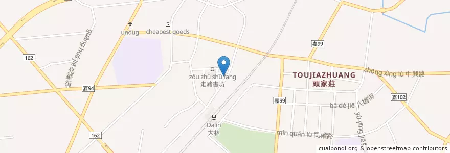 Mapa de ubicacion de 廣東老鄉 en 台湾, 台湾省, 嘉義県, 大林鎮.