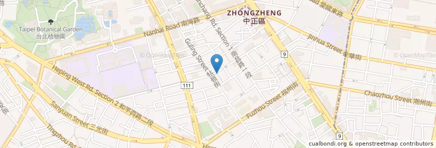Mapa de ubicacion de 九份芋圓 en Taiwan, 新北市, Taipé, 中正區.