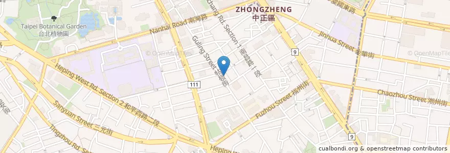 Mapa de ubicacion de 牯嶺油飯 en Taiwan, New Taipei, Taipei, Zhongzheng District.
